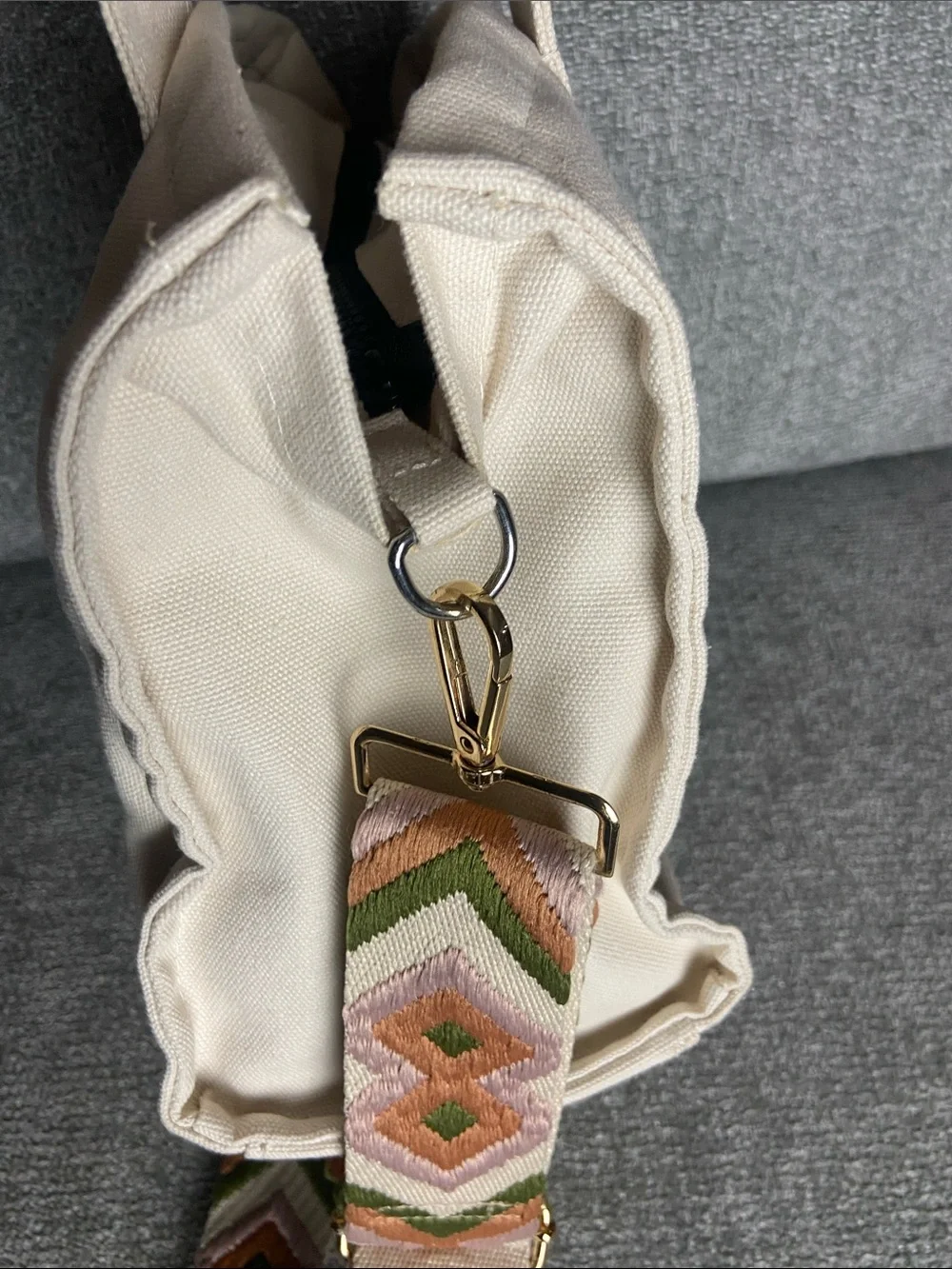 The Tote Bag canvas and embroidered strap